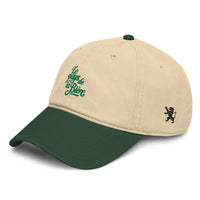 Casquette streetwear belge brodée beige sable et vert foncé