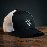 Casquette trucker DAD noir et blanc avec logo brodé DAD et chope de bière - CHT'M Boutique