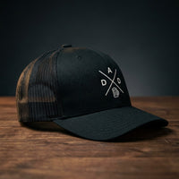 Casquette trucker DAD noir avec logo brodé DAD et chope de bière - CHT'M Boutique