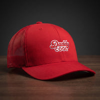 Casquette trucker Daddy Cool rouge avec logo brodé rétro