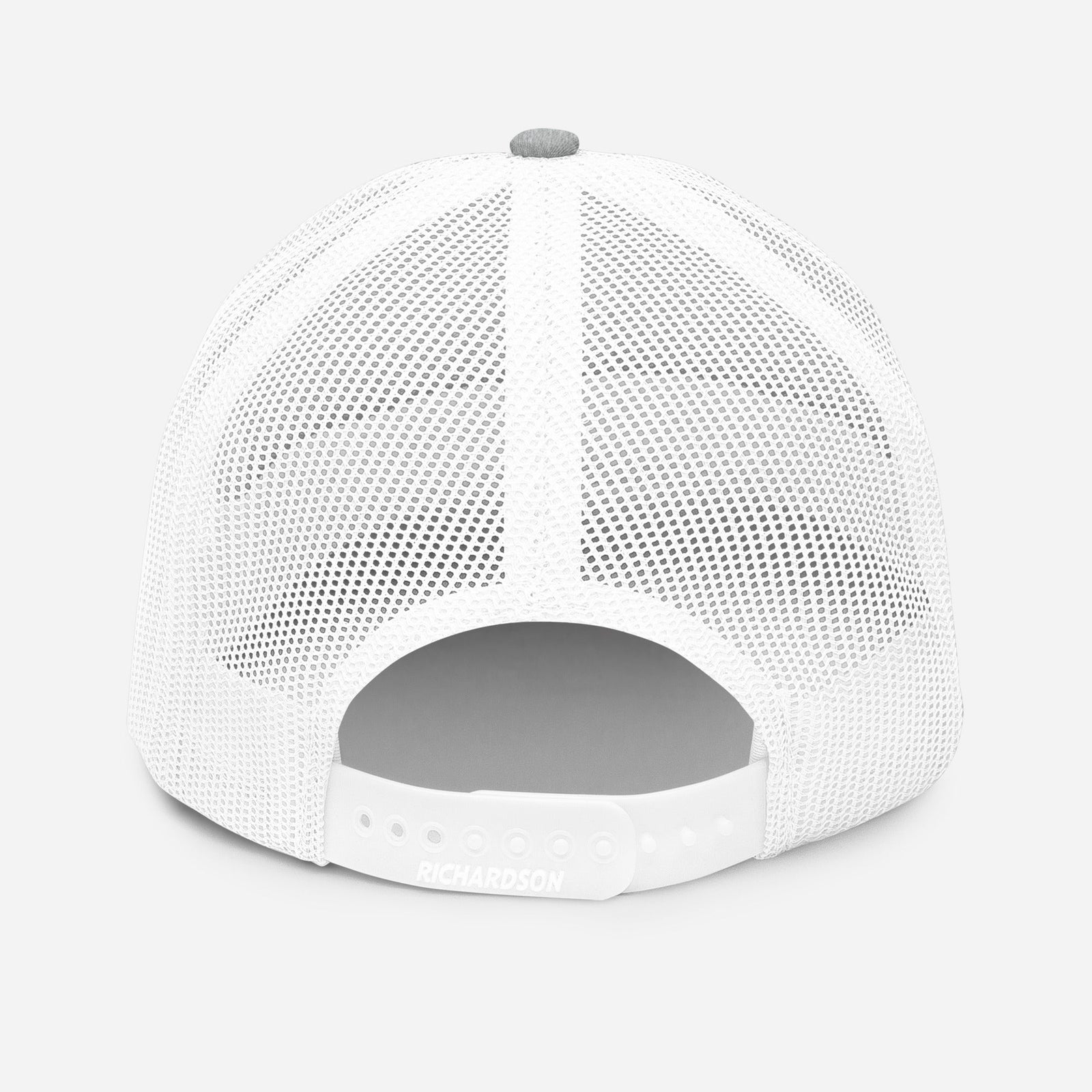 Casquette trucker Good Vibes Only gris chiné et blanc, dos mesh et snapback, vue arrière
