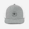 Casquette trucker Good Vibes Only gris chiné et blanc, shaka brodé noir, vue de face