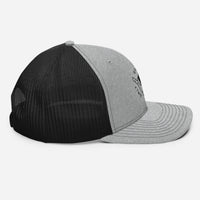 Casquette trucker Good Vibes Only gris chiné et noir, profil droit