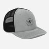 Casquette trucker Good Vibes Only gris chiné et noir, vue trois quarts droite