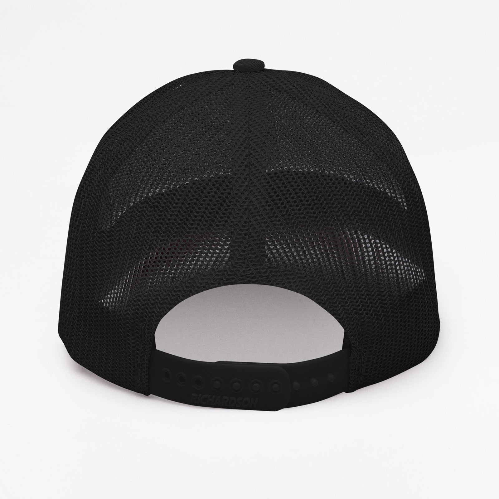 Casquette trucker Good Vibes Only noire vue de dos, filet mesh respirant et snapback réglable