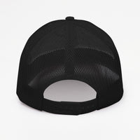 Casquette trucker Good Vibes Only noire vue de dos, filet mesh respirant et snapback réglable
