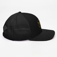 Casquette trucker Good Vibes Only noire, profil droit six panneaux structurés