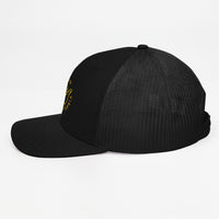 Casquette trucker Good Vibes Only noire, profil gauche avec visière incurvée