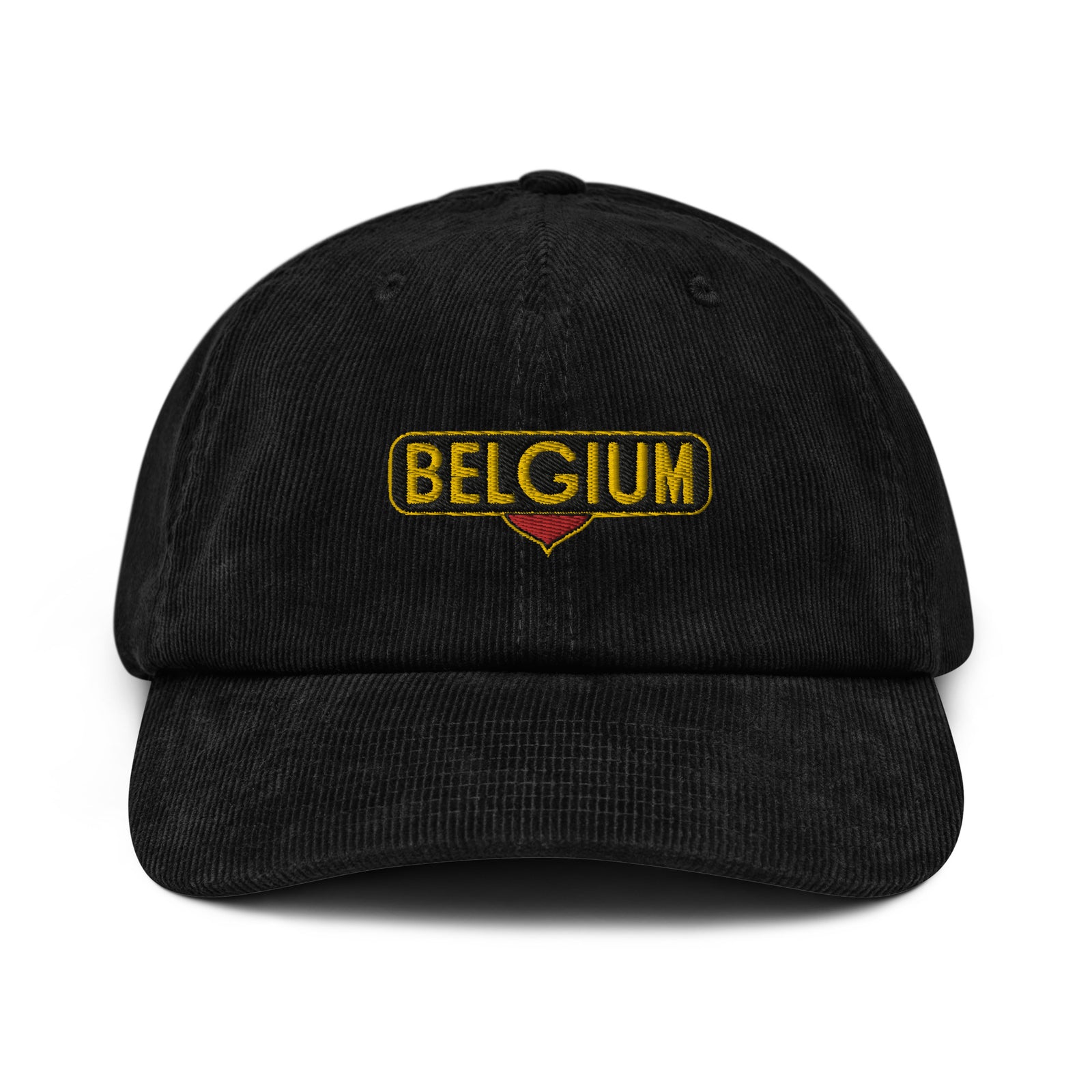 Casquette belge en velours côtelé noir Belgium, édition Euro 2024