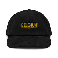 Casquette belge en velours côtelé noir Belgium, édition Euro 2024
