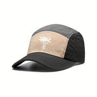 casquette homme five panel noir beige