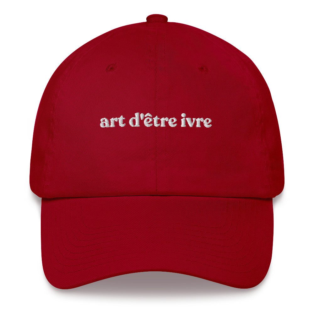 Casquette baseball art d'être ivre noir détail de la broderie CHT'M Boutique