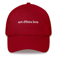 Casquette baseball art d'être ivre noir détail de la broderie CHT'M Boutique