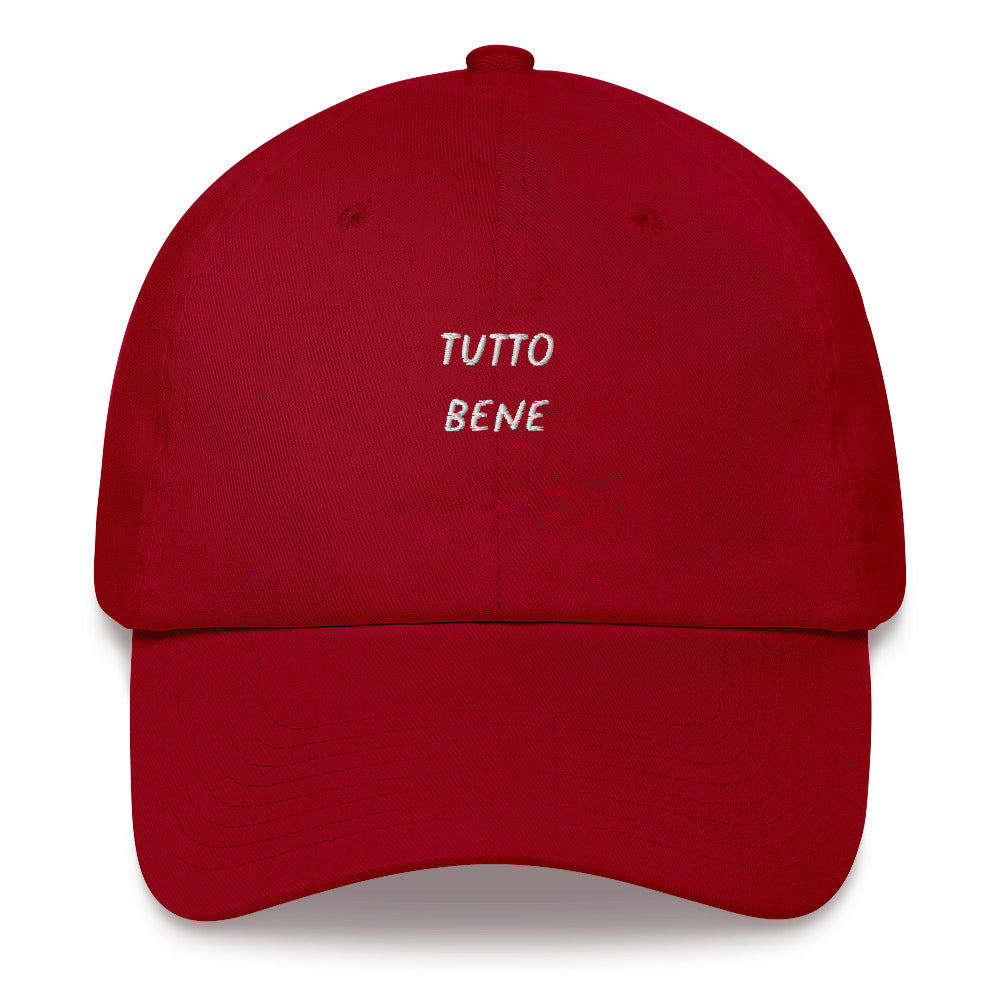 Casquette baseball tutto bene noir détail de la broderie CHT'M Boutique