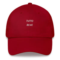 Casquette baseball tutto bene noir détail de la broderie CHT'M Boutique