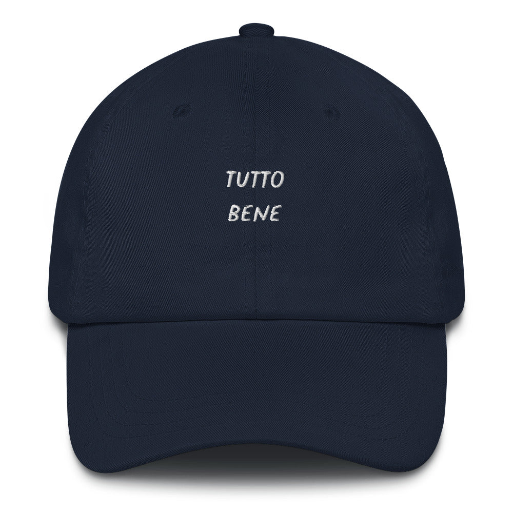 Casquette baseball tutto bene noir gros plan sur le tissu CHT'M Boutique
