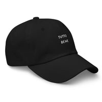 Casquette baseball tutto bene noir gros plan sur le tissu CHT'M Boutique