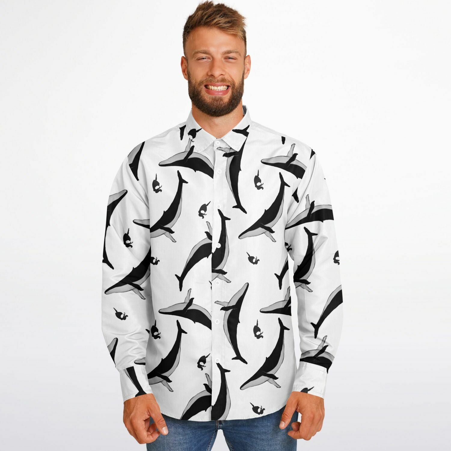 chemise en coton blanche homme baleines