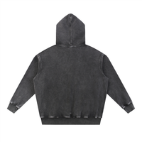 Dos du hoodie oversize délavé noir CHT'M Wear, molleton épais snow wash