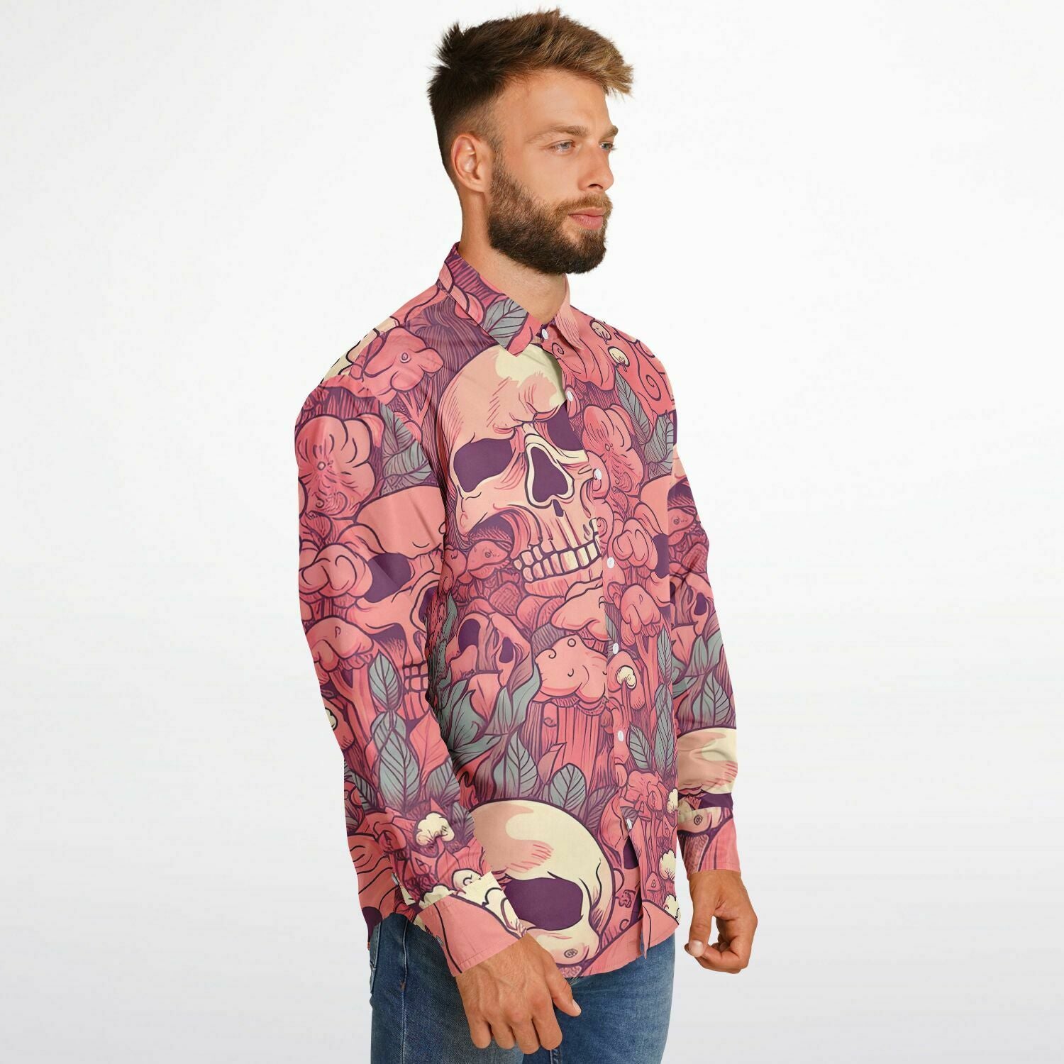 chemise homme têtes de morts en coton