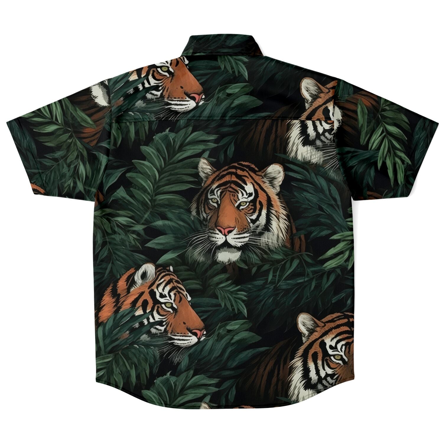 Chemise d'été décontractée à manches courtes pour homme Motif rayures tigre orange, noir, Taille S Chemise d'été décontractée à manches courtes pour homme Motif rayures tigre orange, noir, Taille S