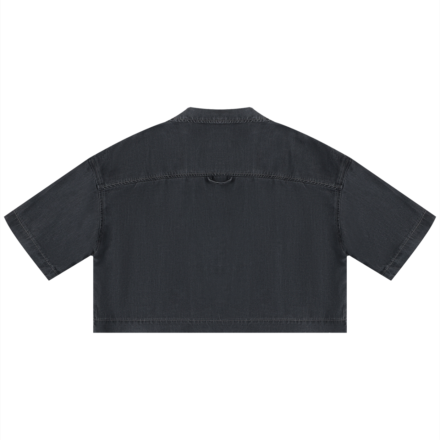 Packshot dos de la chemise en jean crop femme original noir