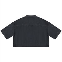 Packshot dos de la chemise en jean crop femme original noir
