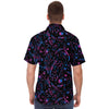 CHEMISE HOMME original noire et mauve MANCHES COURTES