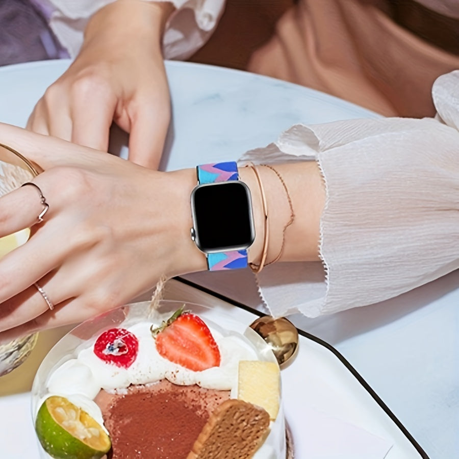 Bracelet Apple Watch élastique tissé à motifs, vue détaillée 3
