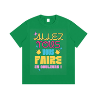 T-shirt allez tous vous faire en couleurs en vert prairie - lettrage graffiti coloré