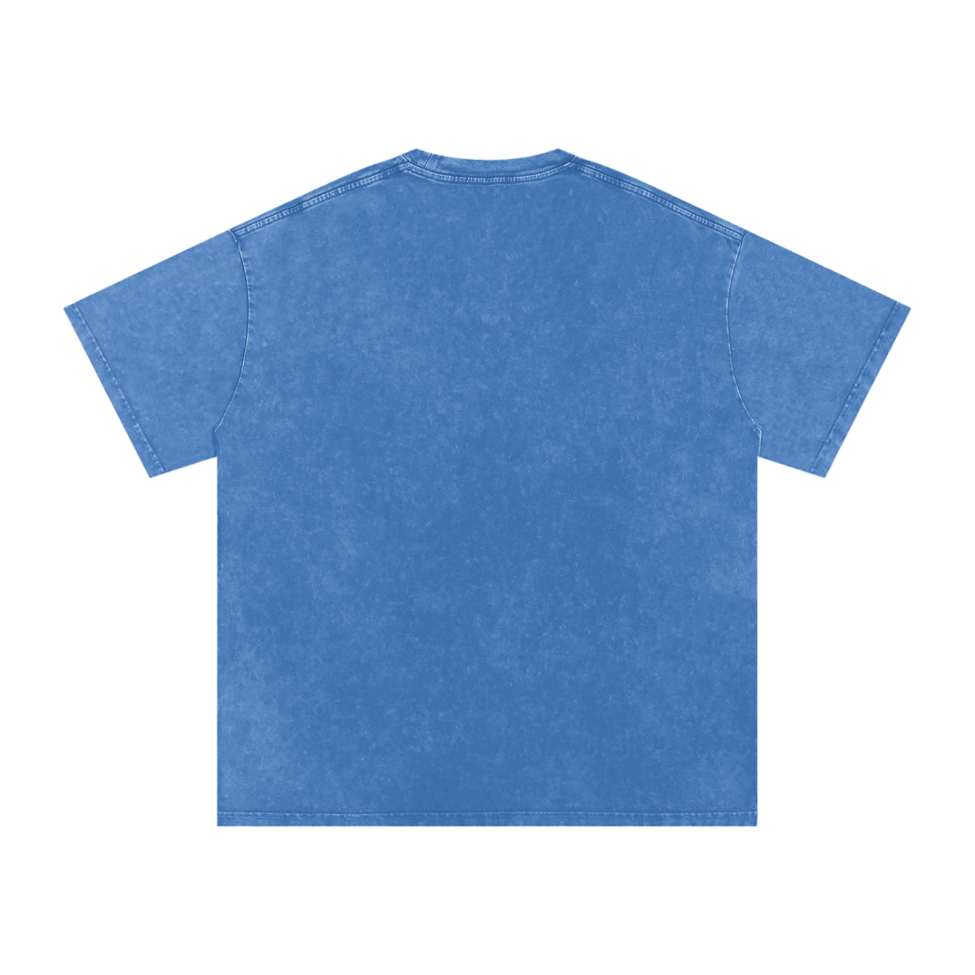 Dos uni du t-shirt oversized Tokyo Turbo en coton délavé bleu, coupe loose sans imprimé