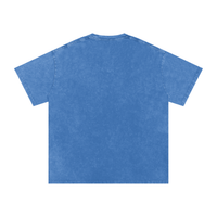 Dos uni du t-shirt oversized Tokyo Turbo en coton délavé bleu, coupe loose sans imprimé