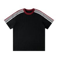 T-shirt Bandes Épaule Original Noir — Streetwear Casual Belge