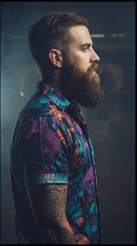 Chemise Homme Manches Courtes - Têtes De Mort Fluo, vue du produit
