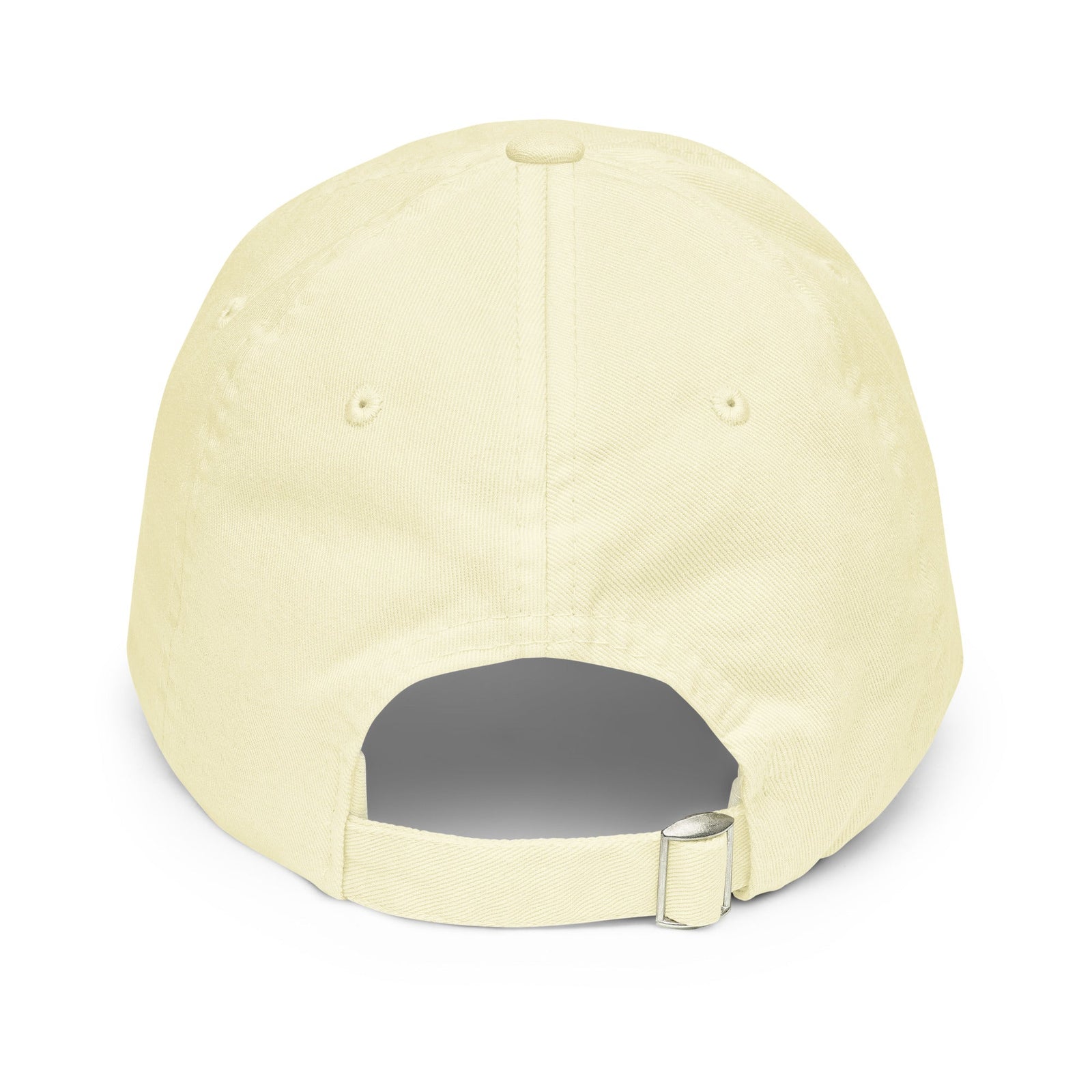 Casquette baseball pastel jaune Saïan Supa Crew vue arrière, sangle réglable boucle trois barres
