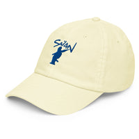 Casquette baseball pastel jaune Saïan Supa Crew vue trois-quarts gauche, logo brodé