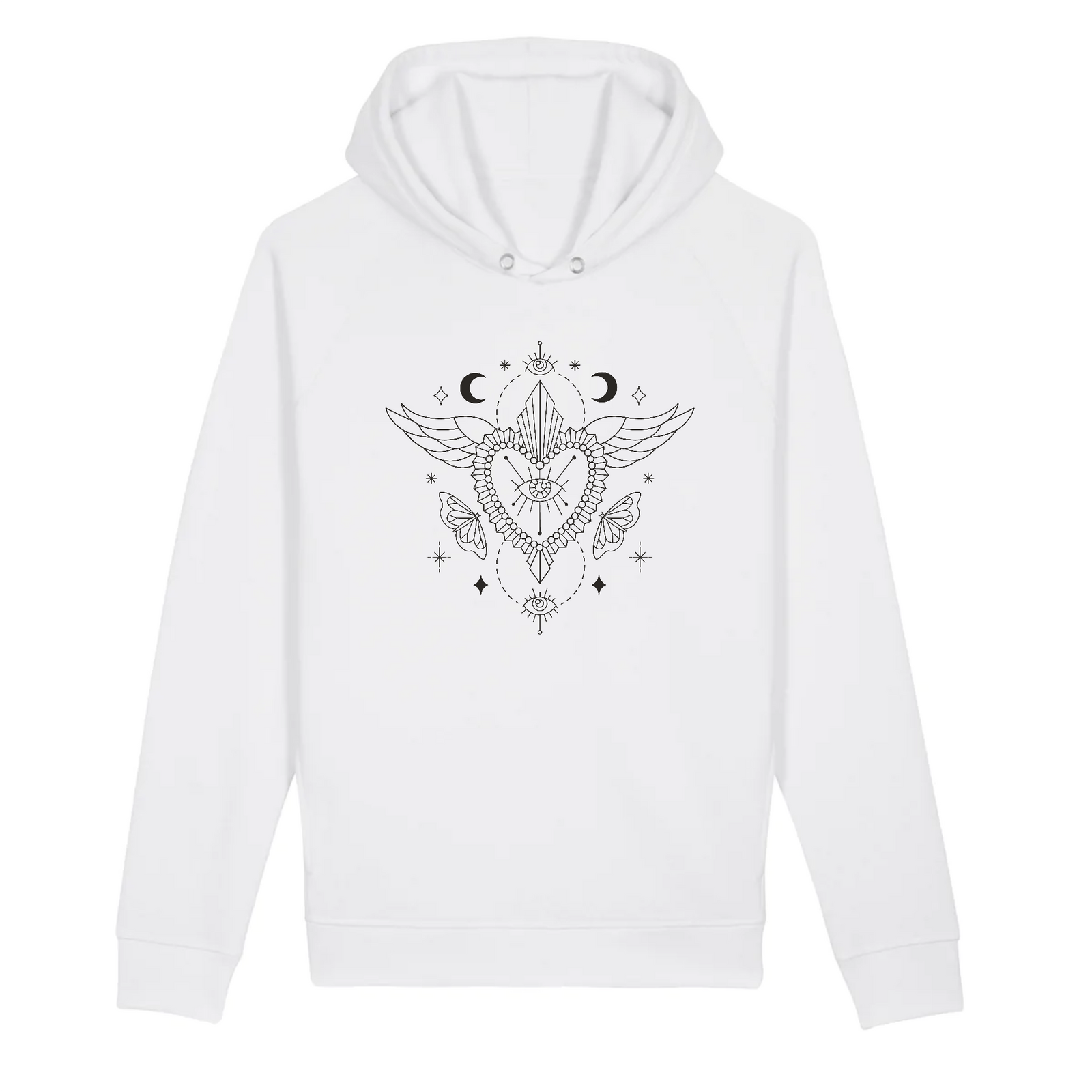 Pull à capuche femme oversize blanc coton bio - CHT'M Boutique