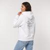 Détail capuche et dos du pull à capuche femme blanc oversize - CHT'M Boutique