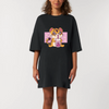 Robe t-shirt oversize chat manga kawaii femme coton bio - CHT'M Boutique