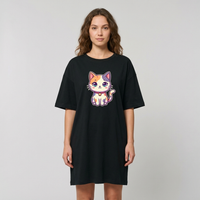 Robe t-shirt chat manga femme studio photo produit face - CHT'M Boutique