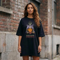 Robe t-shirt oversize Chamane femme streetwear urbain - imprimé esprit animal loup CHT'M Boutique
