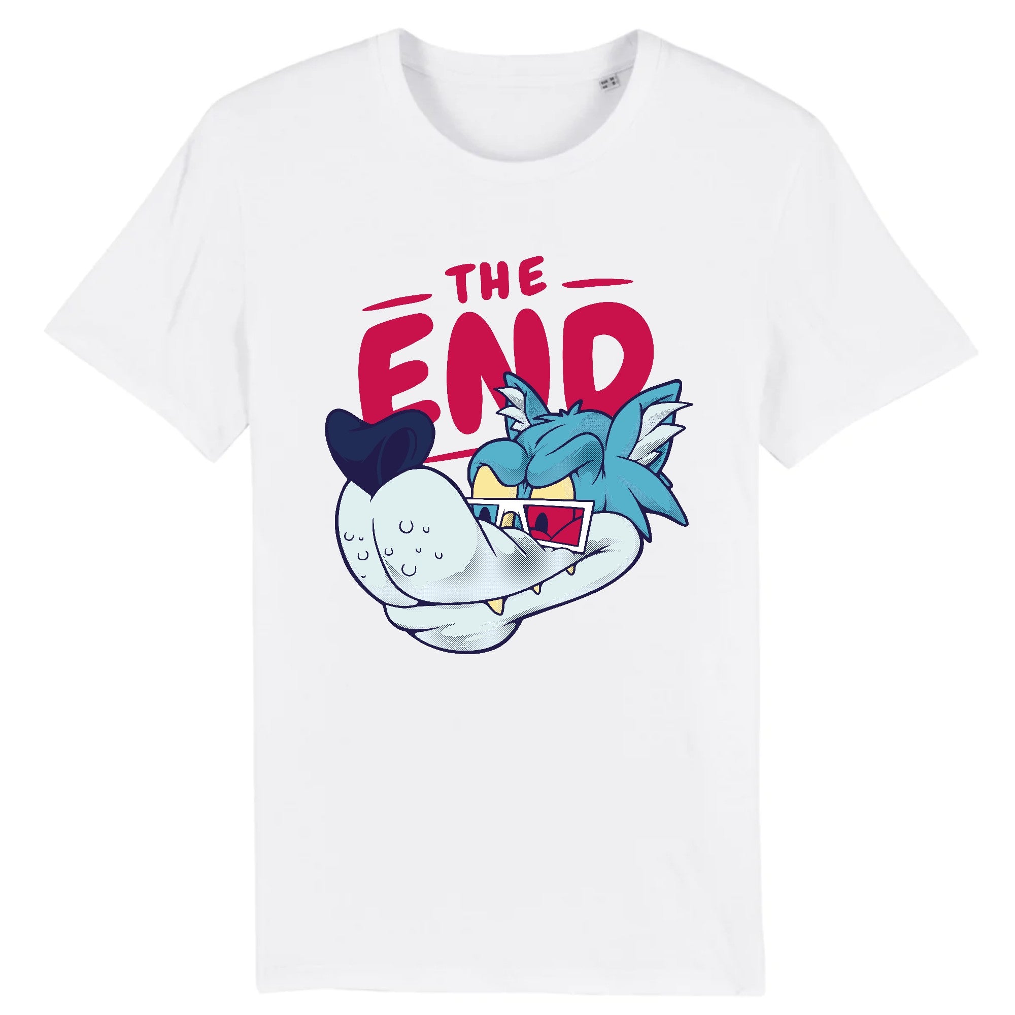 T-shirt geek cinéma THE END COMICS coton bio blanc - CHT'M Boutique
