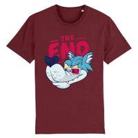 T-shirt geek cinéma THE END COMICS coton bio bordeaux - CHT'M Boutique