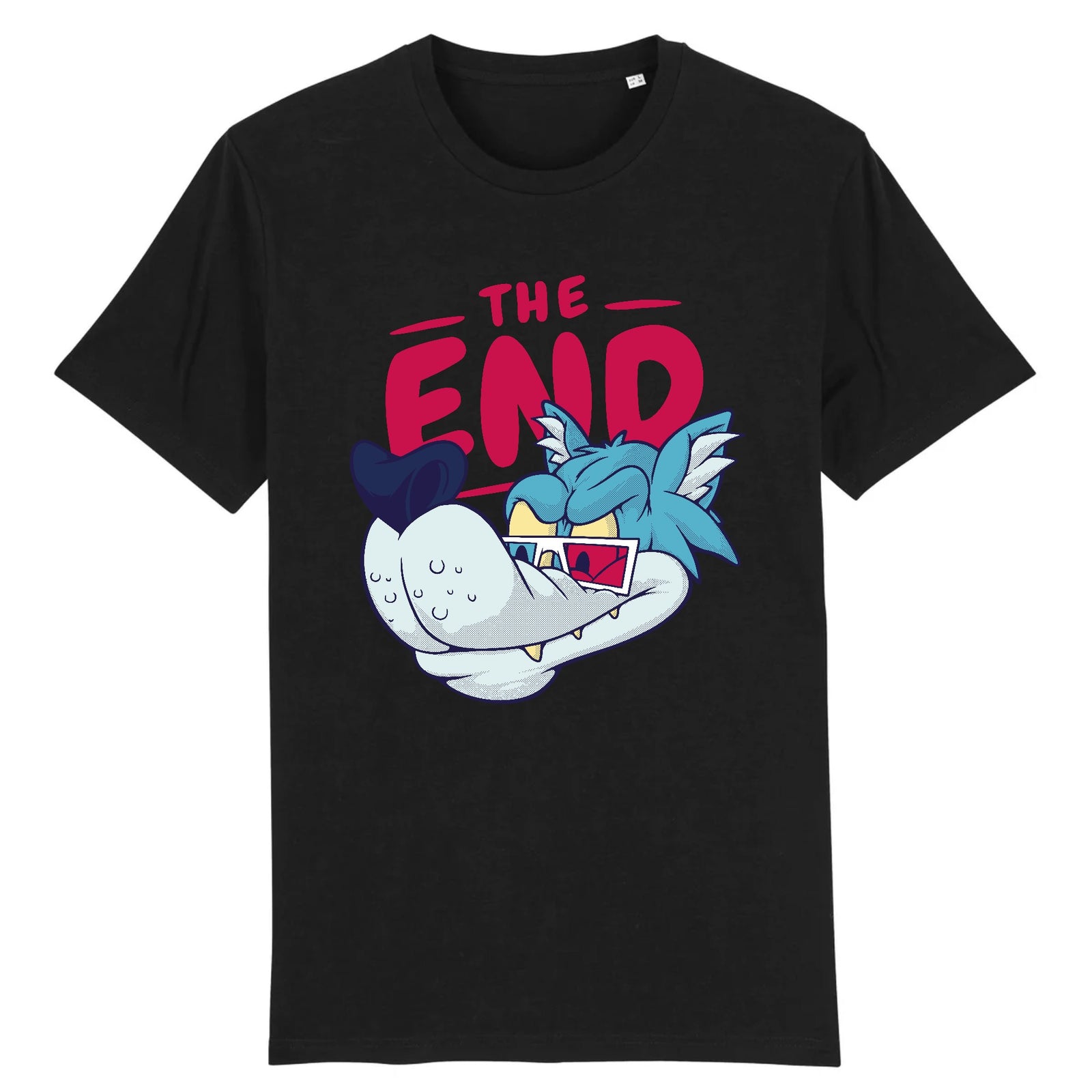 T-shirt geek cinéma THE END COMICS coton bio noir - CHT'M Boutique