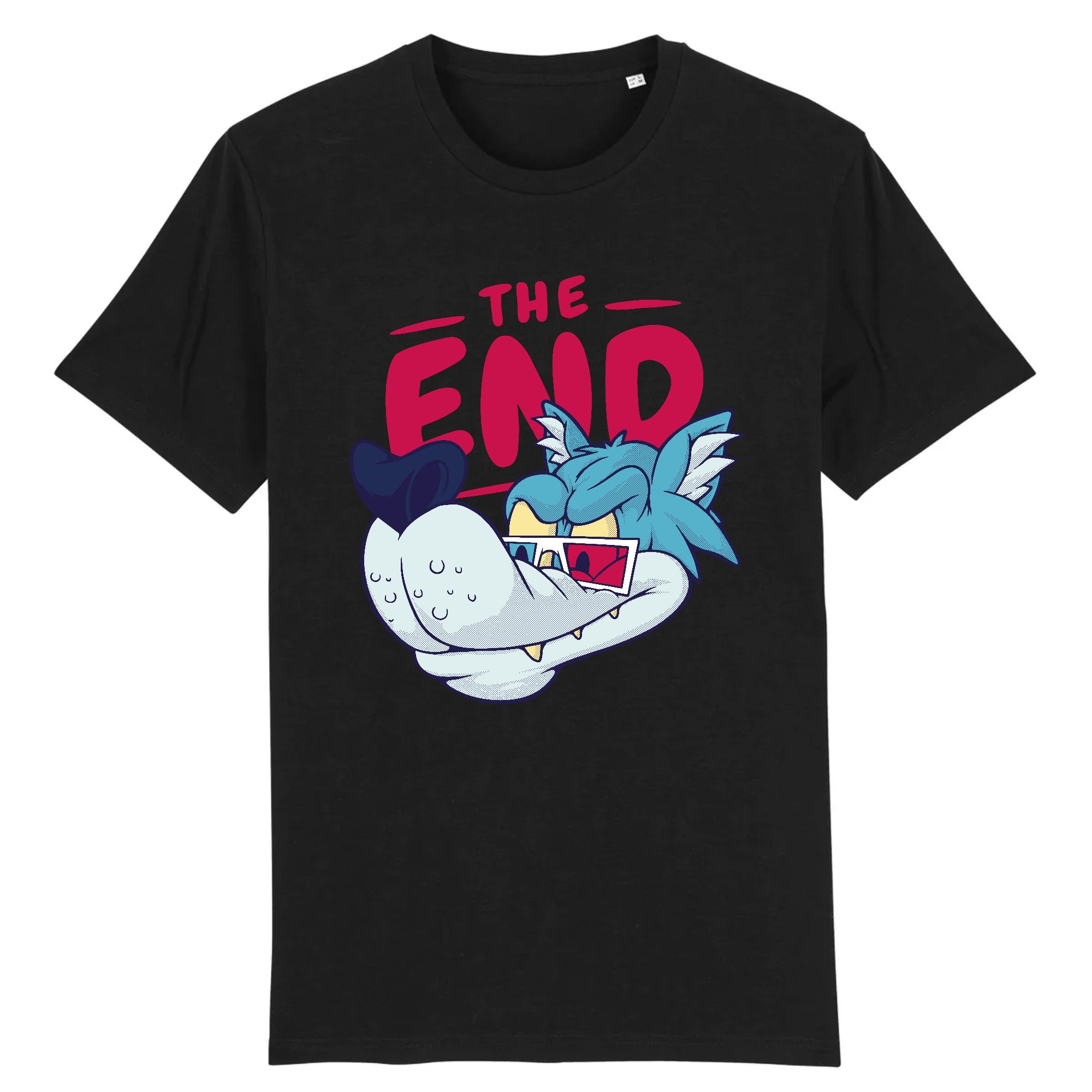 T-shirt geek cinéma THE END COMICS coton bio noir - CHT'M Boutique