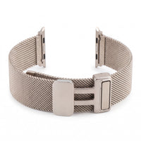 Bracelet Apple Watch milanais magnétique en acier champagne, photo produit studio sur fond blanc | CHT'M Boutique