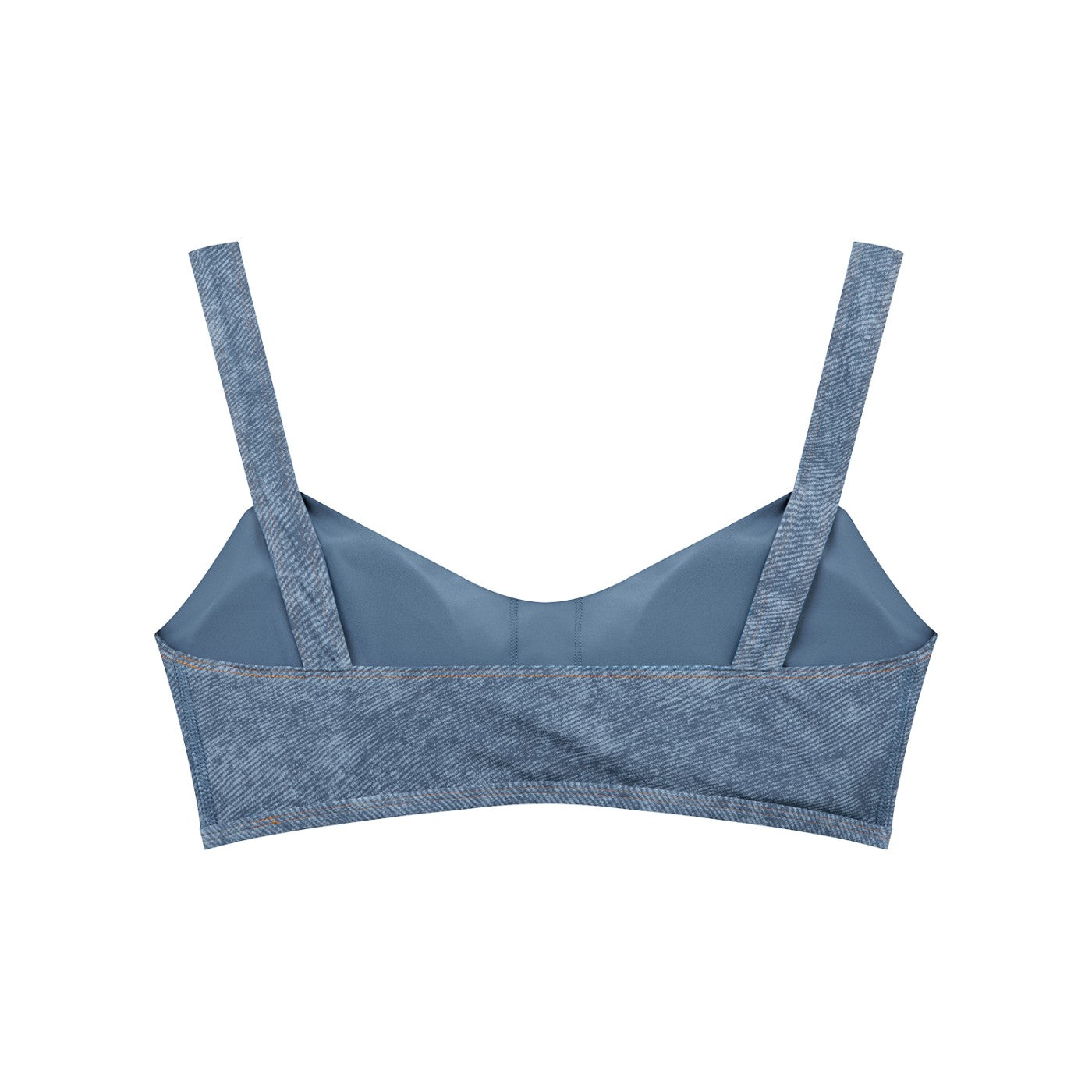 Brassière de sport effet jean bleu clair vue de dos