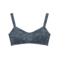 Brassière de sport effet jean bleu jean vue de face