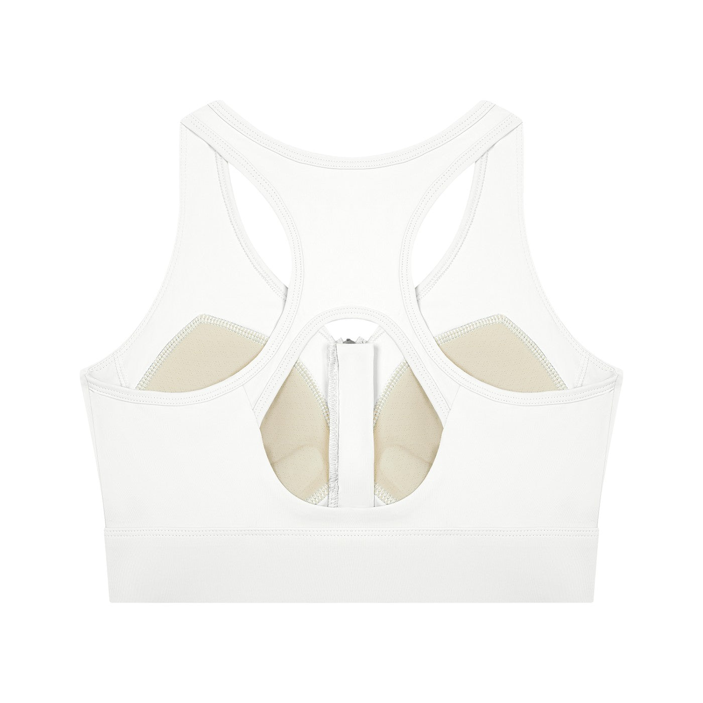 Brassière de sport zippée crop originale CHT'M blanche, vue de dos
