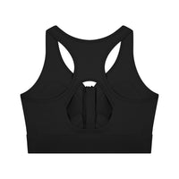 Brassière de sport zippée crop originale CHT'M noire, vue de dos